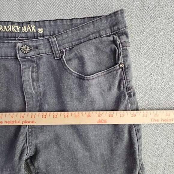 Franky Max Jeans Men's W36 L30 Tapered Gray Wash Moto Biker Reinforcement Denim - Picture 11 of 16